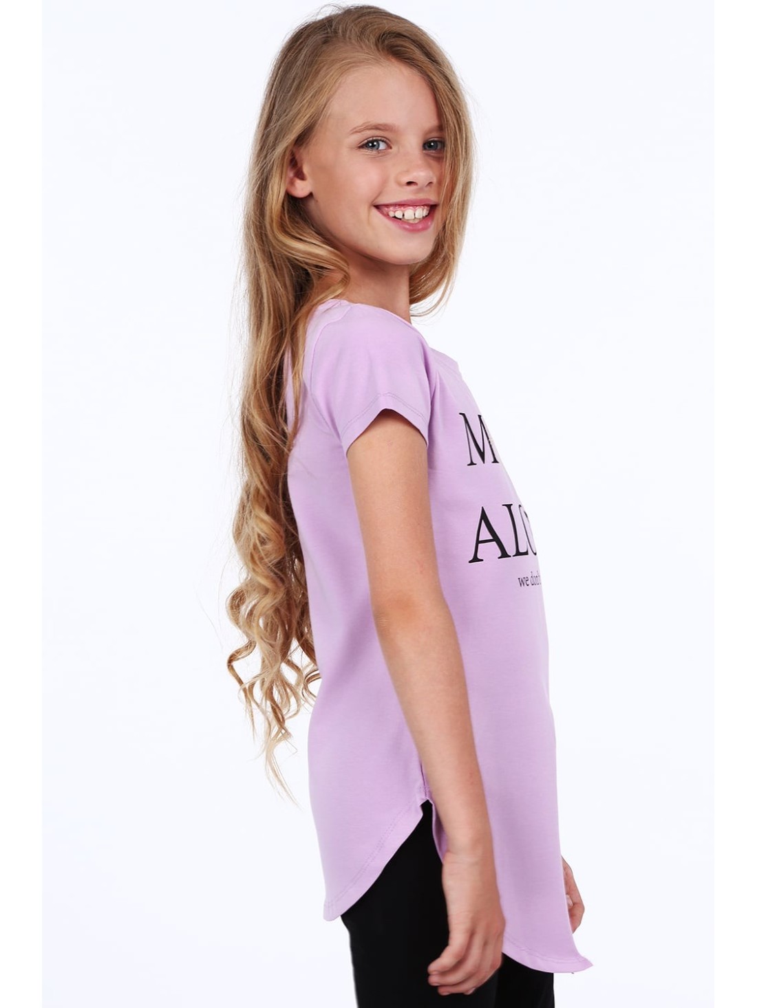 Girls\' tunic with a slit, purple NDZ8229 - Online store - Boutique